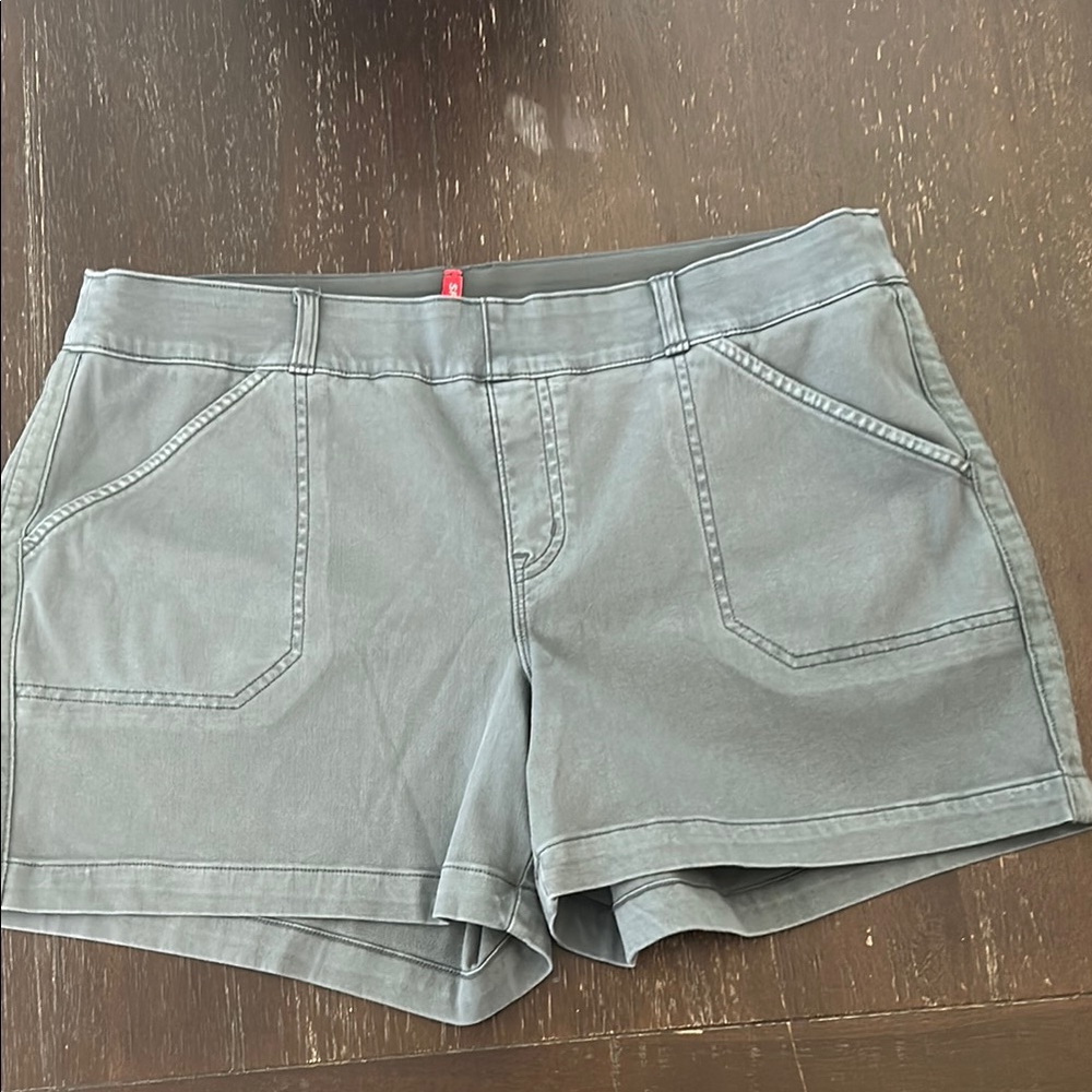 SPANX Blue Cargo Shorts Relaxed Fit